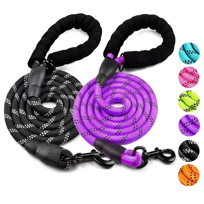 Happy Canine™ Strong Reflective Dog Leash – Durable Pet Leash for Small, Medium, and Large Dogs