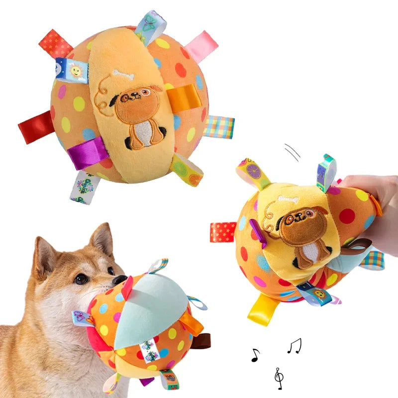 Happy Canine™ Interactive Ball Toy for Aggressive Chewers - Training, Decompression, Bite-Resistant Dog Toy with Handle and Bells